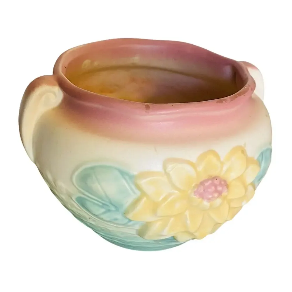 Vintage 1948 Hull Art Pottery Water Lily Jardiniere Planter L-23-5½ USA Floral